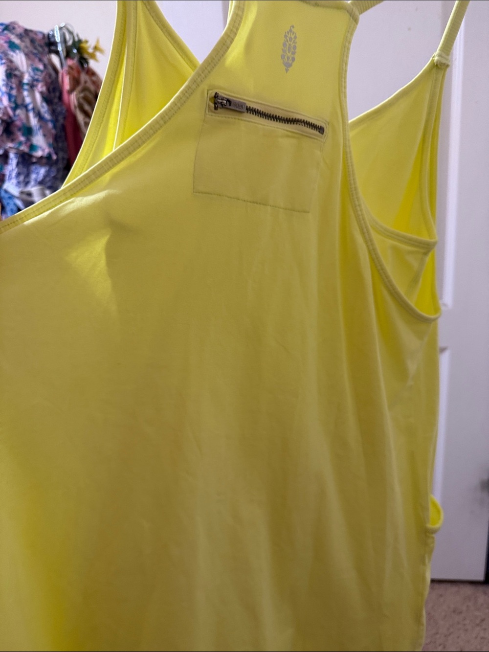 Free people 🌻Bright Yellow Sleeveless Pocket Mini Dress - Picture 8 of 9